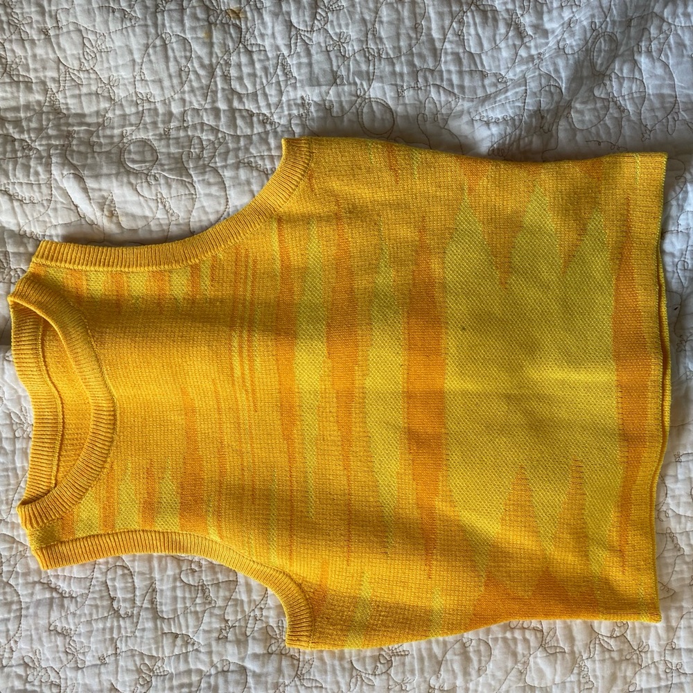 yellow knit halter tank